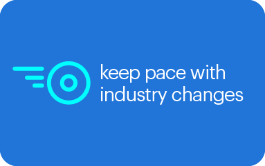 moving wheel icon - keep pace with industry changes