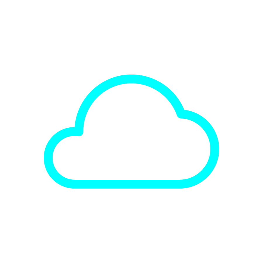 vibrant blue cloud icon