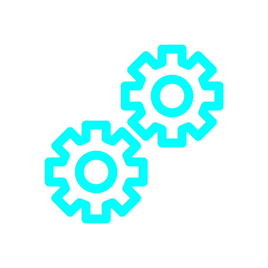 vibrant blue gears icon