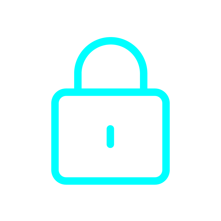 vibrant blue lock icon