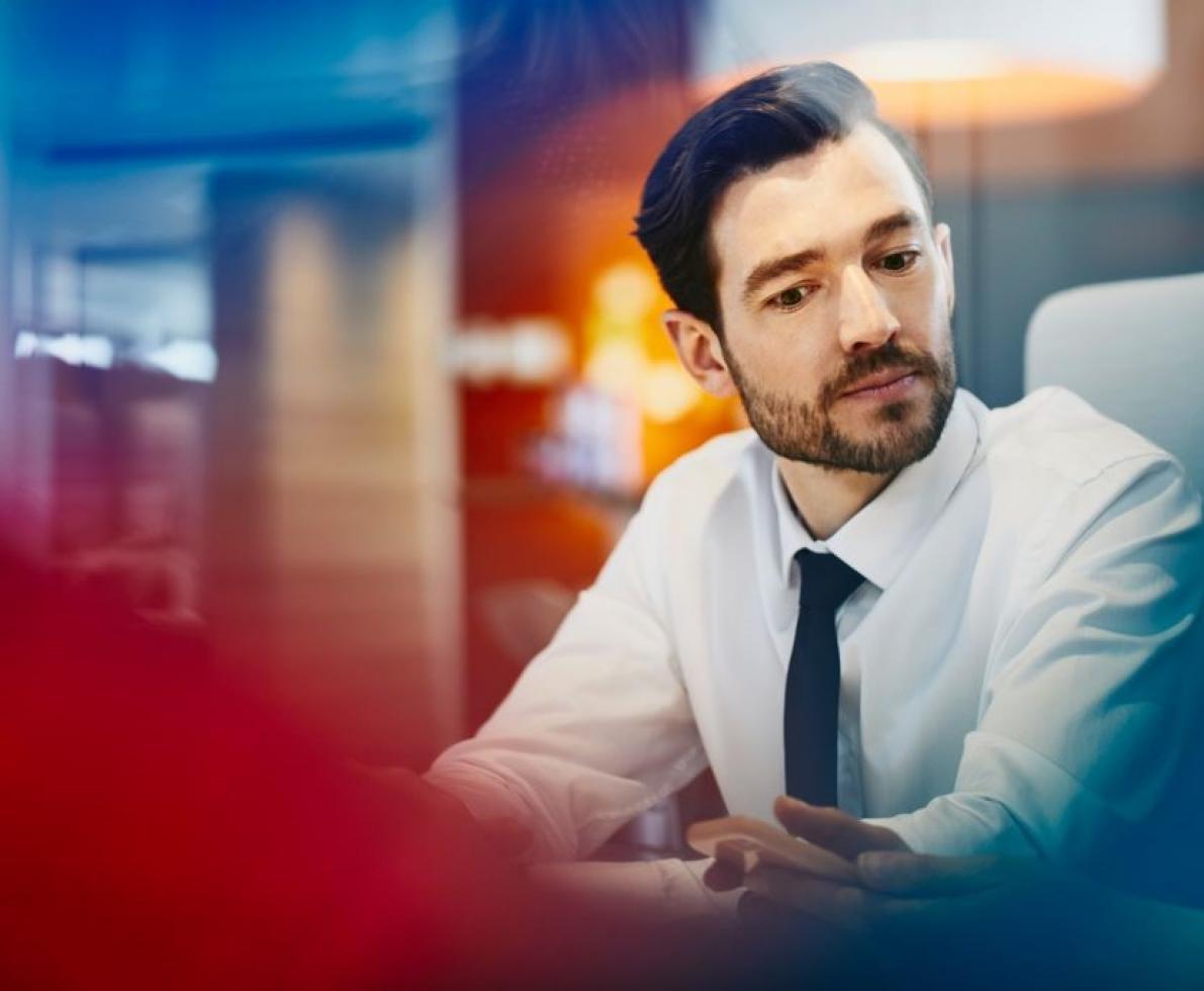 man at a desk