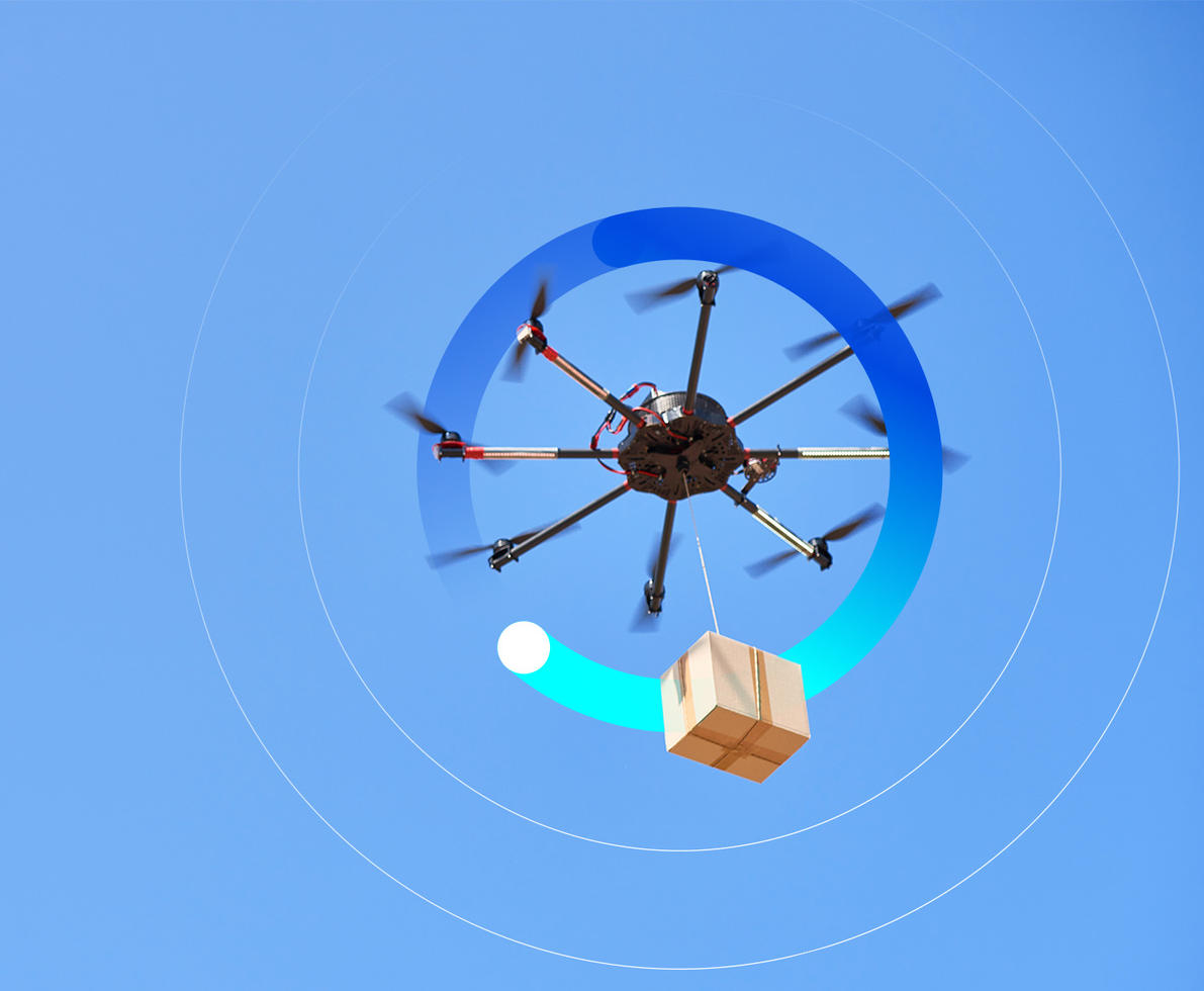 drone with package illustration